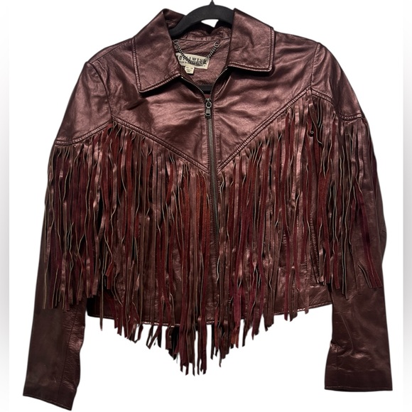 Idyllwind by Miranda Lambert Metallic Zip-Front Fringe Moto Jacket XS - Picture 4 of 10